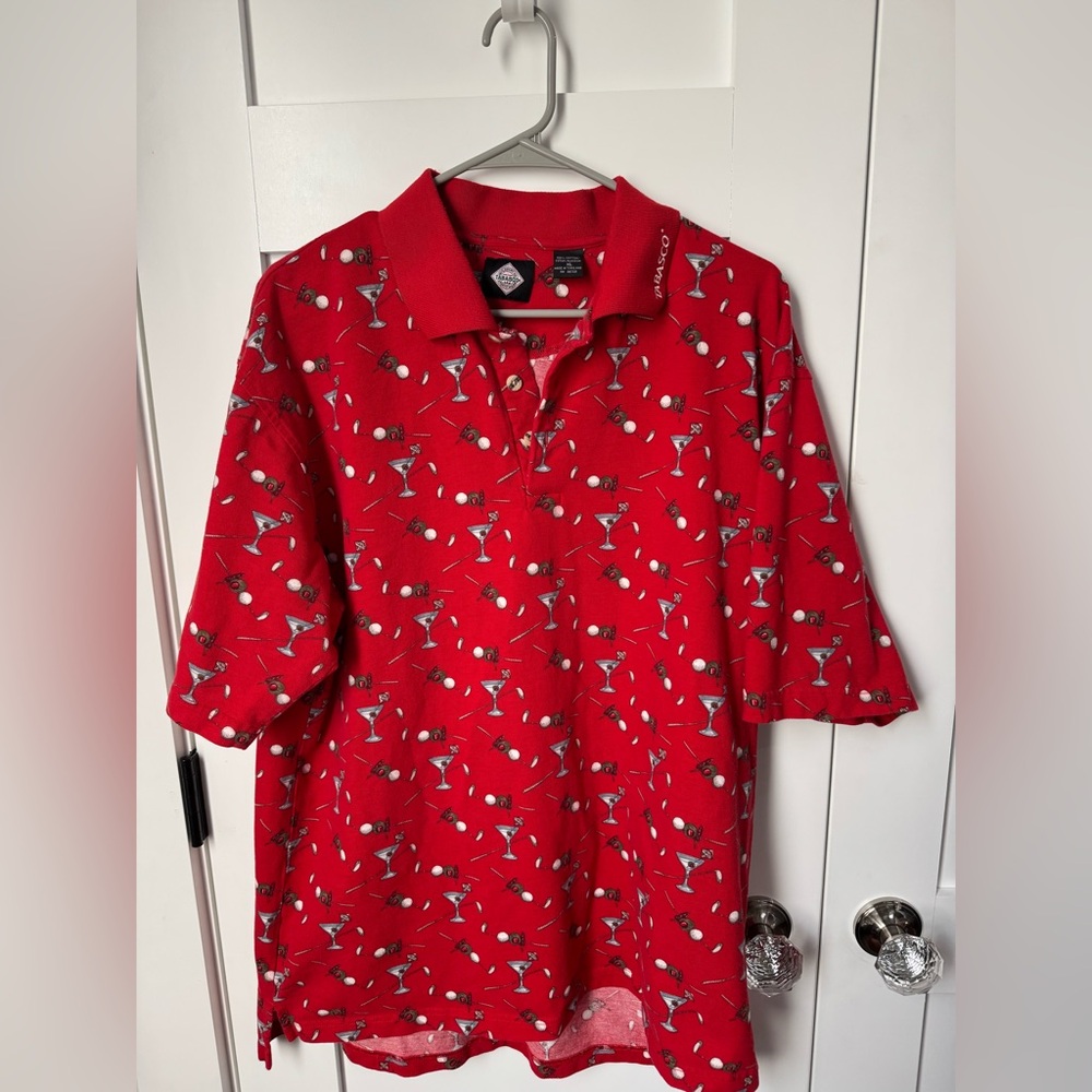 Vintage 90’s Tabasco Red Polo Golf Shirt size XL